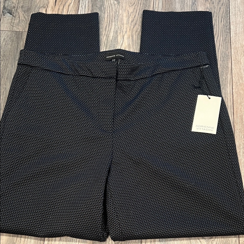 Adrienne Vittadini Black and White Patterned Trousers